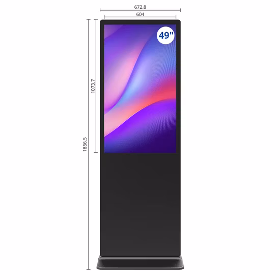 OLED 55 인치 스탠드 모니터 키오스크 네트워크 비디오 플레이어 터미널 터치 스크린 광고 디스플레이 대화형 LCD 디지털 간판 투명한 노트북 화면